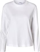 Selected Femme Slfessential LS Boxy TEE Noos Kvinde Hvid Langærmede T-...