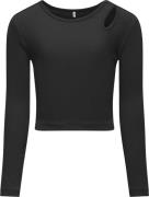 ONLY Kognessa Life L/S CUT OUT TOP BOX J Str 134/140 - Sort Langærmede...