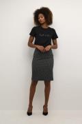 Kaffe Katippie Skirt Kvinde Black / Chalk Mini Check Midi Nederdele St...