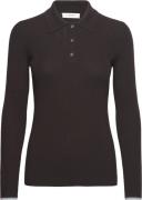 Rosemunde Long Sleeve Knit Polo Kvinde Dark Espresso Sweaters Str L - ...