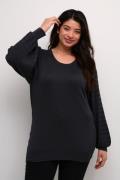 Kaffe Curve Kclini Knit Pullover Kvinde Black Oyster Sweaters Str L - ...