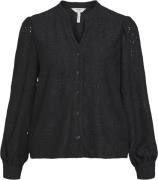 Object Objfeodora Marika L/S Shirt Noos Kvinde Black Langærmede Skjort...