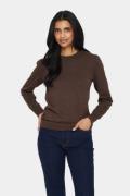 Saint Tropez Milasz Pullover Kvinde Dark Oak Melange Sweaters Regular ...