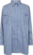 Tomorrow Trwgerber Oversize Shirt Malibu Stripe Kvinde Clear Sky Blue ...