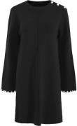 YAS Yashama LS Pearl Knit Dress Kvinde Black Maxi Kjoler Str L - hos M...