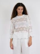 Neo Noir Adela Big Embroidery Blouse Kvinde White Langærmede Bluser St...