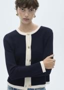 MANGO Knitted Jacket. - PIA Kvinde Navy Cardigans Str L - hos Magasin