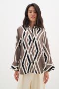 InWear Nerissaiw Shirt Kvinde Nara Geometric Skjorter Loose Fit Str 40...