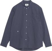 Wood Wood Wwday Striped AA Embroidery Shirt G Mand Blue Grey Langærmed...