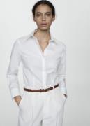 MANGO Fitted Cotton Shirt Kvinde White Langærmede Skjorter Str XS - ho...