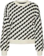 Vero Moda Vmlara LS Oneck Pullover BOO REP Kvinde Birch/w. Black Wave ...