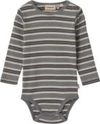 Wheat Basis Body Freddie Str 2 år / 92 cm - Stormy Blue Stripe Langærm...