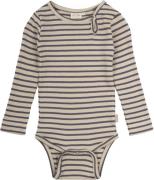 PETIT PIAO Body L/S Modal Striped Str 80 cm - Dusty Violet/dark Langær...