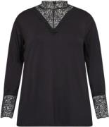 Wasabiconcept Curvy Wastella 8 Bluse Sort Kvinde 9999 Black Langærmede...