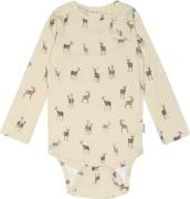 PETIT PIAO Body L/S Printed Str 80 cm - Deer Aop Langærmede Bodies Bom...