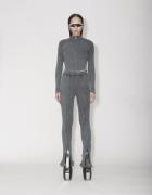 Han kjøbenhavn Jersey Rib Slit Trousers Kvinde Dark Grey Bukser Med Sm...