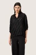 Soaked in Luxury Slcolete Amily Blouse 34 Kvinde Black Langærmede Blus...