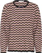 Micha Bbjumper_Bbautumnviscstripekni Kvinde Blk/rose Sweaters Str L - ...