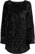 ONLY Onlanika Sequins LS BOW Dress WVN Kvinde Sort Korte Kjoler Regula...