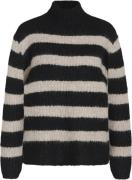 Bruuns Bazaar Syringabbtika Knit Kvinde Black/beige Strip Sweaters Str...