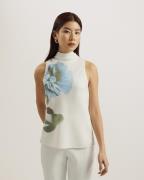 Ted Baker Setsuko Cowl Neck Sleeveless Top Kvinde White Toppe Str L /4...