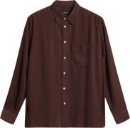 J. Lindeberg Reg Struct GMD Tencel Shirt Mand Bitter Chocolate Langærm...