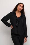 Kaffe Kacassie Blouse Kvinde Black Deep Langærmede Bluser Str 40 - hos...