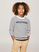 Tommy Hilfiger Monotype Regular Sweater Str 8 - White Base / Blue Sttr...