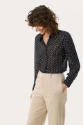 Part Two Delvinapw SH Kvinde Dark Navy Dot Skjorter Regular Fit Str 40...