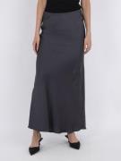 Neo Noir Vicky Heavy Sateen Skirt Kvinde Steel Grey Maxi Nederdele Str...