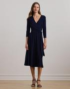 Lauren Ralph Lauren Surplice Jersey Dress Kvinde Navy Midi Kjoler Str ...