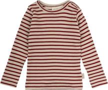 PETIT PIAO Tshirt L/S Modal Striped Str 110 cm - Chili Pepper/dark Lan...