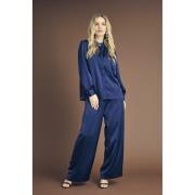 A-VIEW Birdie Pants Kvinde Blue Bukser Med Brede Ben Str 34 - hos Maga...