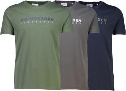 Lindbergh 3 Pack CPH tee S/S Mand Multi 2 Kortærmede T-shirts Str L - ...