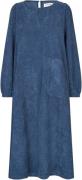 Lollys Laundry Lucasll Midi Dress LS Kvinde Dark Blue Midi Kjoler Str ...