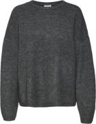 Vero Moda Vmgemma LS Oneck Knit VMA Noos Kvinde Dark Grey Melange Swea...