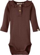 Lil' Atelier Nbfrachel LS Slim Body HEA LIL Str 68 - Rum Raisin Langær...