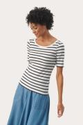 Part Two Eamajapw TS Kvinde Navy Stripe Kortærmede T-shirts Regular Fi...