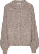 A-VIEW Patrisia Solid Knit Cardigan Kvinde Light Brown Cardigans Str X...