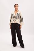 Gestuz Emblagz Cardigan Noos Kvinde Black/off White Cardigans Str L - ...