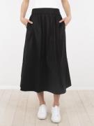 Neo Noir Yara Poplin Skirt Kvinde Black Maxi Nederdele Str 40 - hos Ma...