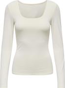 ONLY Onlea L/S 2way Deep Neck TOP JRS Kvinde Hvid Langærmede T-shirts ...