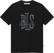 BLS Hafnia Signature Outline Tshirt Mand Black Kortærmede T-shirts Reg...