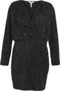 Object Objtulua L/S Short Dress 130 Kvinde Black/java Sequins Korte Kj...