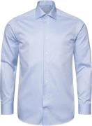 ETON Slim Fit Blue Semi Solid Signature Dobby Shirt Mand Blå Langærmed...