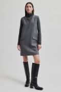 Second Female Vall Spencer Wool Dress Kvinde Grey Melange Korte Kjoler...