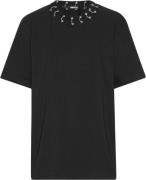 ROTATE Birger Christensen Oversized Ring Tshirt Kvinde Black Kortærmed...