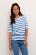 Kaffe Kamala Striped Knit Kvinde Ultramarine/turtle. Stripe Kortærmede...