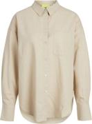 JJXX Jxjamie LS RLX Linen Blend Shirt WV Kvinde Cement Langærmede Skjo...