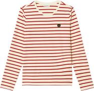 Marc O’Polo Tshirt, Long Sleeve, Crew Neck, st Kvinde Multi/ Shiny Red...